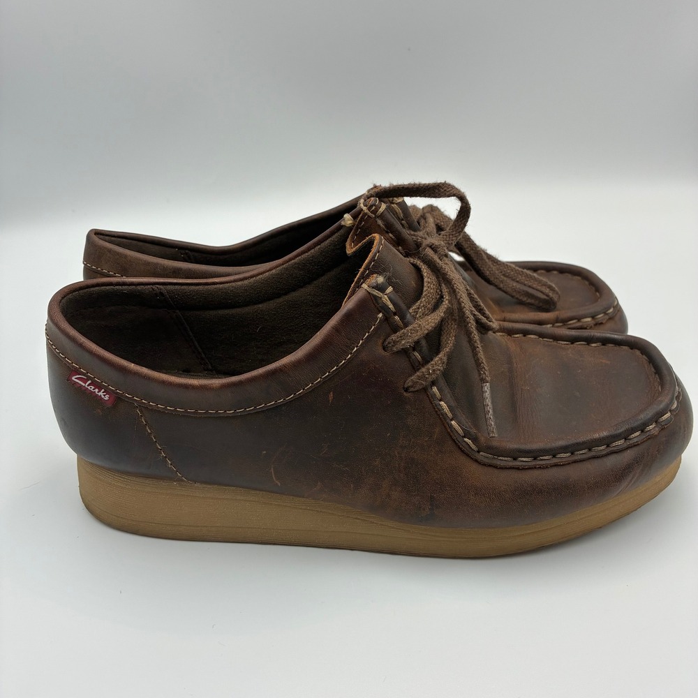 Clarks Padmora Brown Leather Wallabee Moc Toe Shoes Womens 7.5